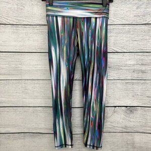 Terez Colorful Abstract Print Cropped Leggings Size XS